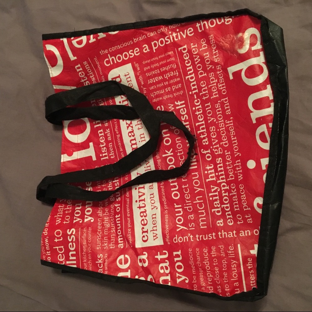 LuLuLemon Athletica Red & White reusable tote bag